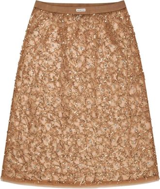 Munthe Midi Rokken - Dames - Midirokken - Bruin - XL - Rokken