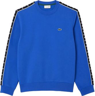 Lacoste Heren Logo Strip Crew Neck Sweatshirt (Blauw)