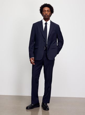 Le 31 Mens Ultra-fine banker-stripe suit Wool weave by Marzotto Berlin fit - Regular