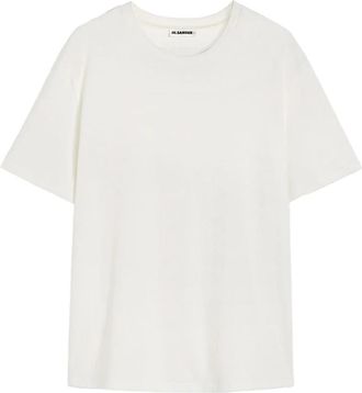 Jil Sander Wit Crewneck T-shirt Compact Katoen - Heren - T-shirts - Wit - M - Katoen - Tops