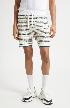 Casablanca Cotton Tuck Stitch Sweater Shorts in Multi at Nordstrom, Size X-Large