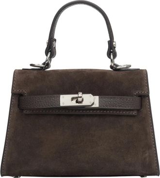Estro & Luminara Mini Satchel - Dames - Handtassen - Bruin - ONE Size - Leer - Tassen