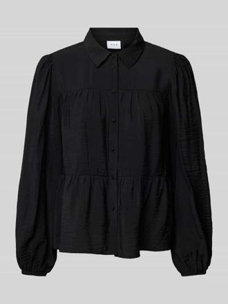 Vila Relaxed Fit Bluse im Stufen-Look Modell MARLOT MALI in Black, Gr&ouml;&szlig;e 36
