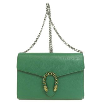 Gucci Green Leather Chain/Shoulder Wallet (Pre-Owned)