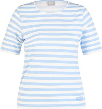 Rabe Print-Shirt RABE, Damen, Gr. 36, ozean, Jersey, Obermaterial: 92% Baumwolle, 8% Elasthan, gestreift, normal h&uuml;ftbedeckend, Rundhals, Shirts Print-Shir