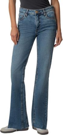 Kut from the Kloth Kelly Fab Ab Raw Hem High Waist Kick Flare Jeans in Heroic at Nordstrom, Size 14