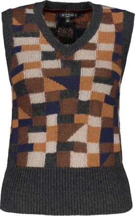 Etro Gilet a quadri - Marrone