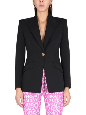 Versace Black Peaked Lapel Blazer
