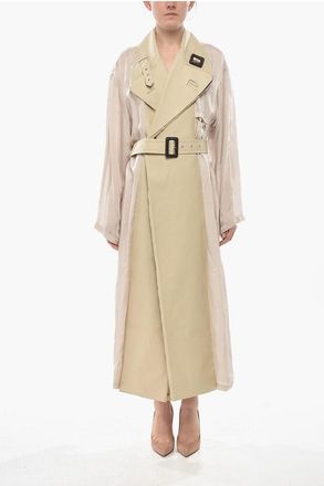 Maison Margiela MM0 Mesh Trench with Gabardine Details size 42