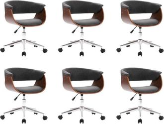 vidaXL Sillas De Comedor Giratorias 6 Pcs Fabrica Gris