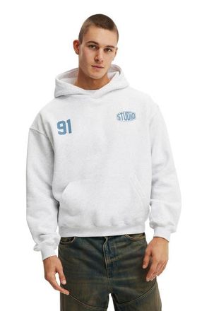 Cotton On Mens Box Fit Graphic Hoodie in Athletic Marle Studio La at Nordstrom, Size Xx-Large