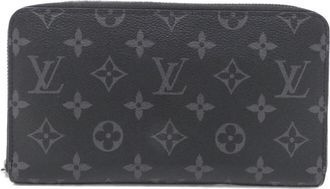 Louis Vuitton Black Coated Canvas Long Wallet (Bi-Fold) (Pre-Owned)