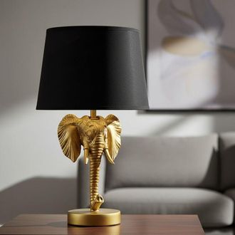 Mauro Ferretti L&aacute;mpara de mesa en resina dorada &oslash; cm 25x43