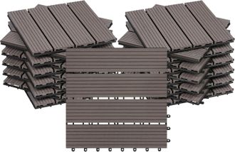 Woltu Woltu Losetas Para Suelo Exterior Wpc (22 Paneles, 30 X 30 Cm, Caf&eacute;)