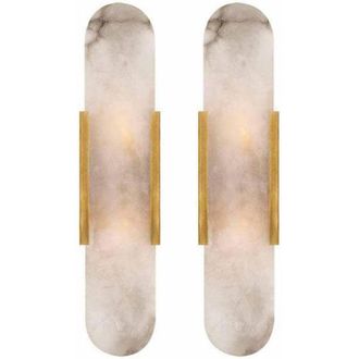 OEM Aplique De Pared Alabastro Natural, L&aacute;mpara De Tocador De Ba&ntilde;o, Piedra Blanca (2 Uds)