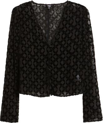 Paige Amaya Silk Blend Shirt in Black at Nordstrom, Size 00