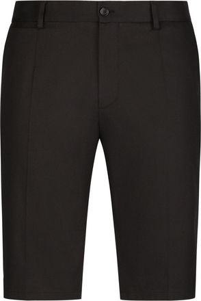 Dolce & Gabbana DG-embroidered tailored shorts - men - Cotton/Elastane - 44 - Black