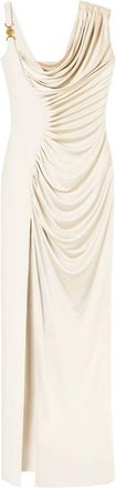 Versace Medusa 95 draped gown - women - Fabric - 40 - Neutrals