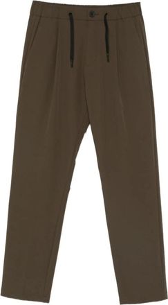 Herno Drawstring Broeken - Heren - Slim Fit Broeken - Groen - M - Leer - Broeken