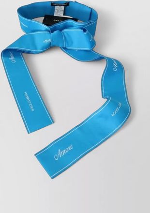 Dolce & Gabbana silk striped bow waist belt
