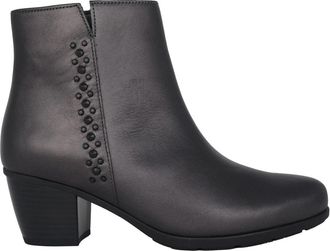 Gabor Enkellaars - Dames - Laarzen met Hak - Grijs - 40 1/2 EU - Leer - Schoenen
