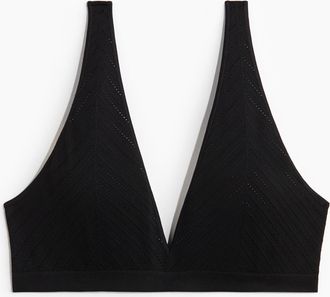 H&M Nahtloser Soft-BH aus Pointelle-Jersey - Schwarz