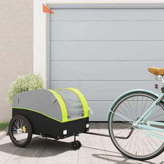 vidaXL Vidaxl - Remolque Para Bicicleta Hierro Negro Y Verde 45 Kg