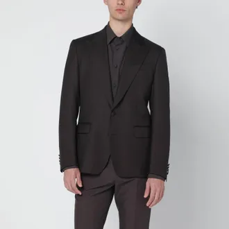 Dolce & Gabbana Brown single-breasted wool jacket