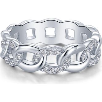 Lafonn Simulated Diamond Interlocking Circles Eternity Band in White at Nordstrom Rack, Size 7
