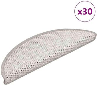 vidaXL Alfombrilla Autoadhesiva Escalera Sisal 30uds Platina 56x17x3cm Vidaxl