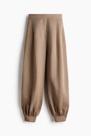H&M Twillhose mit Balloon Leg - Dunkelbeige