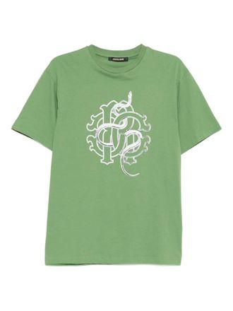 Roberto Cavalli graphic-print cotton T-shirt - Groen