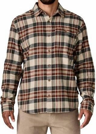 Patagonia Long-Sleeved Lightweight Fjord Flannel Shirt In Dried Vanilla
