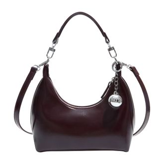 Generic Shoulder Bag PU Leather Crescent Handbag Hobo Crossbody Bag for Women (Wine Red)