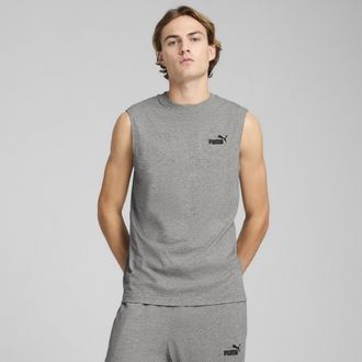 Puma T-shirt senza maniche Essentials con logo N. 1 da uomo, Abbigliamento, Grigio, XL