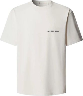 Pepe Jeans London Tops, Heren, Wit, M, Katoen, Big Carl T-Shirt