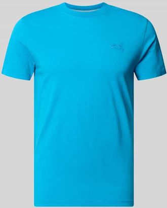 Superdry T-Shirt mit Rundhalsausschnitt und Label-Stitching in Ocean, Gr&ouml;&szlig;e XXXL
