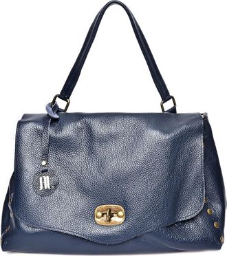 Anna Luchini Blauw Rundleer Tas