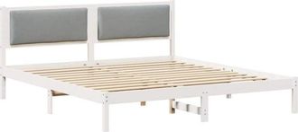 vidaXL Bed Frame Light Grey 200 x 200 cm Solid Pine Wood vidaXL