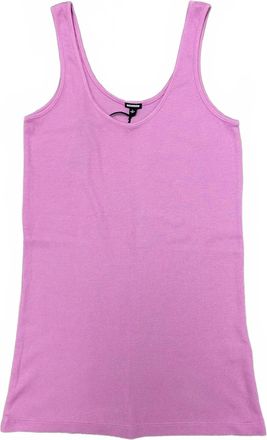Monrow Womens Narrow Ribbed Tank In Pink Lavendar