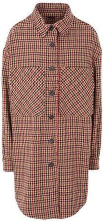 8 by YOOX WOOL BLEND HOUNDSTOOTH OVERSHIRT W/ POCKETS