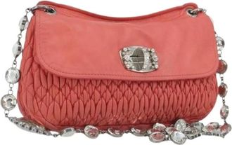 Miu Miu Pre-owned Shoulder Bag - Dames - Vintage Schoudertas - Roze - ONE Size - Leer - Vintage