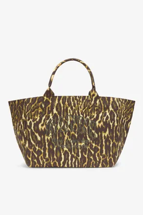 Ganni Lemon Grass Tote XXL in Gradient Leopard