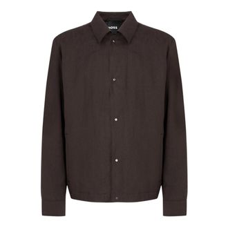 HUGO BOSS P-Carper-Coach-Wg 261 - Heren - Bomber jackets - Bruin - L - Linnen - Jassen