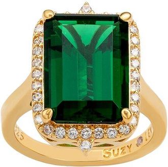 Suzy Levian Suzy Levian Silver Cz Cocktail Ring