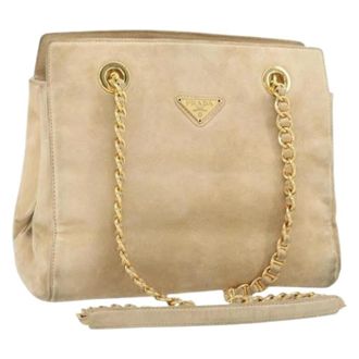 Prada Pre-owned Borsa a Spalla in Camoscio - - Pre-owned - Donna - Beige - ONE SIZE