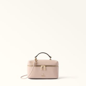 Furla Camelia Borsa Mini Cotone G Beige Pelle Di Vitello Granata Donna