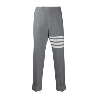 Thom Browne Pantalones de vestir con trabilla trasera y 4 barras en tejido liso - Trousers - Hombre - Gris - M