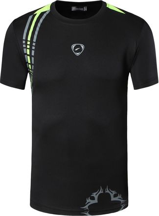 Jeansian Mens Sports Breathable Quick Dry Short Sleeve T-Shirts Tee Tops Running Training, M, Lsl1052_black