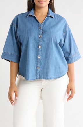 Beach Lunch Lounge Kindell Chambray Top in Medium Wash at Nordstrom, Size 1 X
